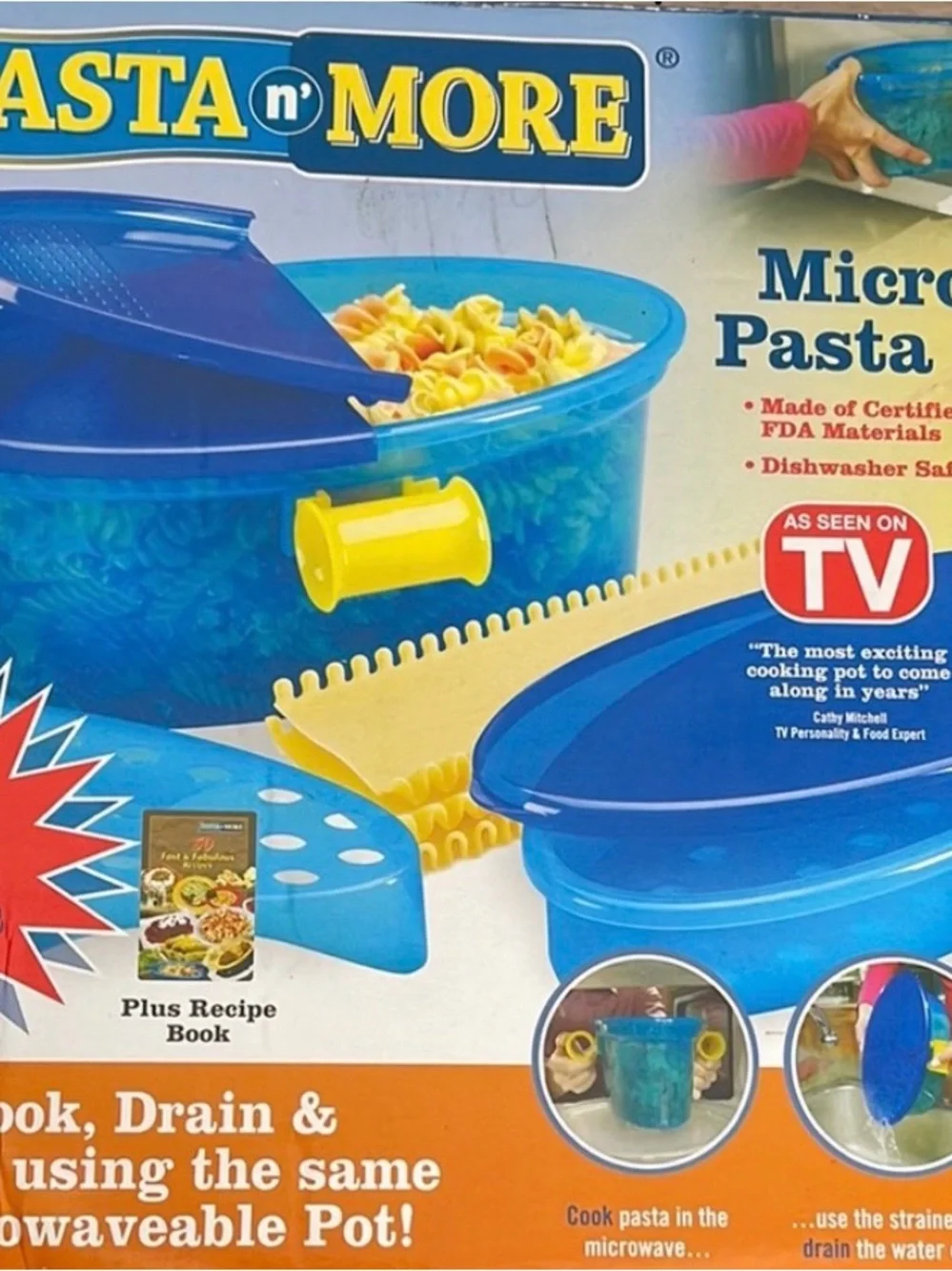 Pasta N More blue  Oval microwave pasta cooker